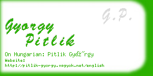 gyorgy pitlik business card